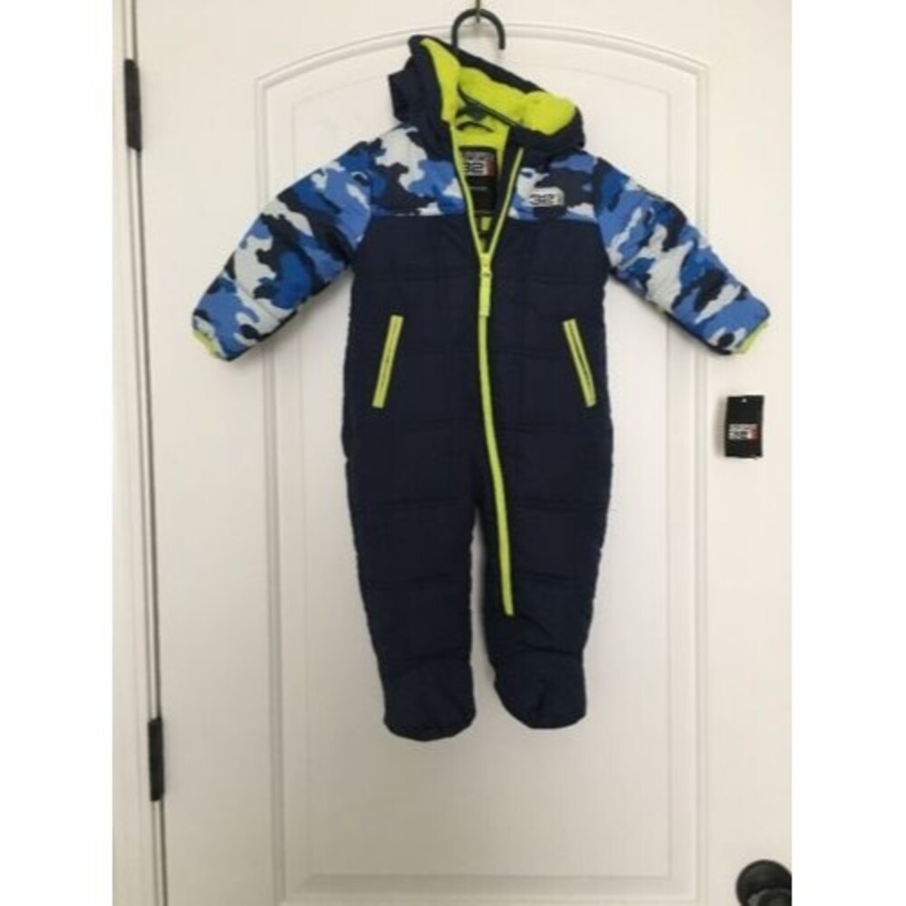 Weatherproof 32 Degrees Baby Boys Hooded Puffer SnowSuit Coat Size 3/6 Months